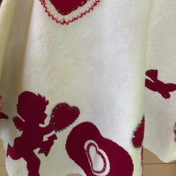 Real vintage VALENTINE CIRCLE SKIRT from the 50's, wool felt. Size S. Rockabilly - Picture 9 of 14